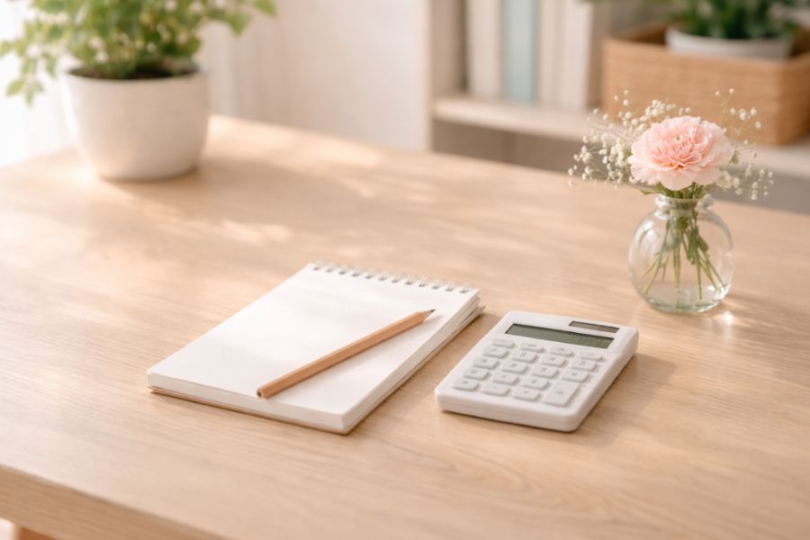 ペット火葬の費用を安心して検討できる明るいデスク周りのイメージ