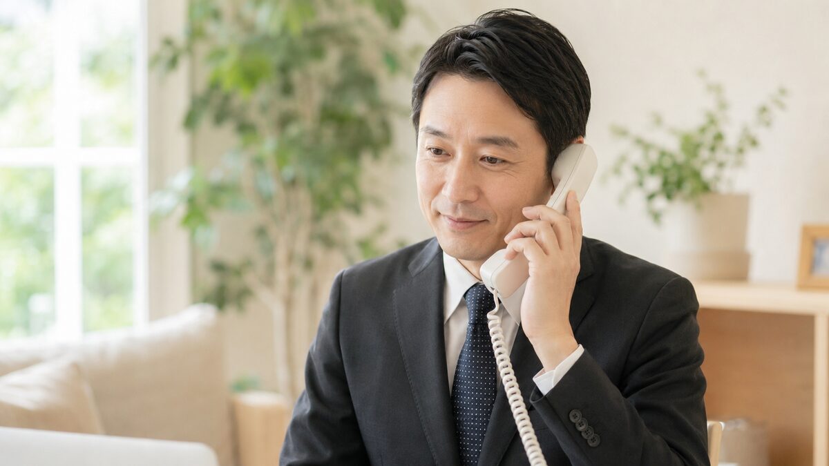 電話で相談に応じるスタッフ